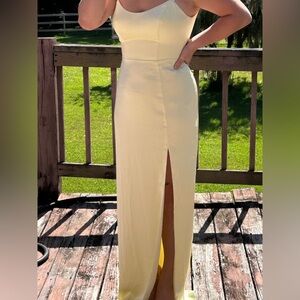 Floor-Length Stretch Satin Dress